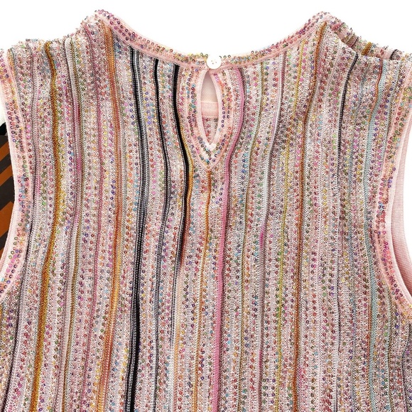 MISSONI Sleeveless Pink Stripe Silk Mini Dress - Size US4 - MSRP $1495 - BNWT - Picture 12 of 15